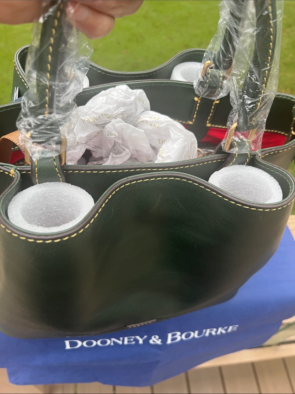 Dooney & Bourke Hunter Green Leather Satchel - Picture 10 of 12